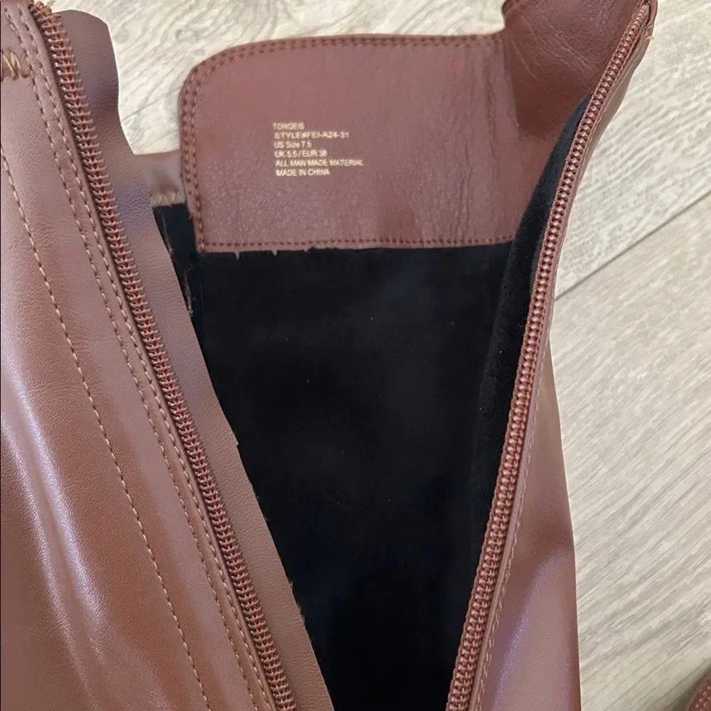 TORGEIS Women's Genevieve Thigh High Boots, Cognac, Size 7.5, NWOT
